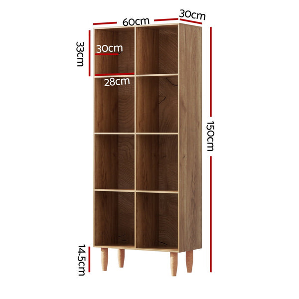 Artiss Bookshelf Bookcase 4 Tiers LEOR Walnut Artiss