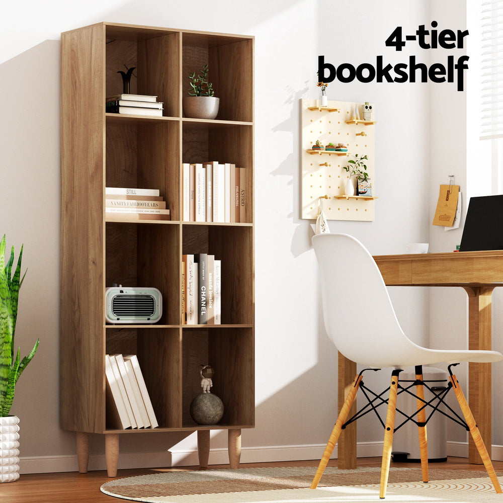 Artiss Bookshelf Bookcase 4 Tiers LEOR Walnut Artiss