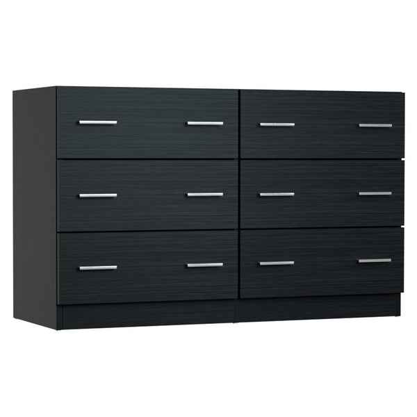 Artiss 6 Chest of Drawers Cabinet Dresser Table Tallboy Lowboy Storage Black Artiss