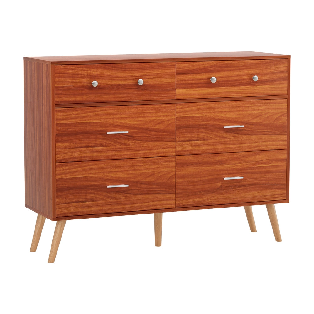 Artiss 6 Chest of Drawers Storage Cabinet Walnut Artiss