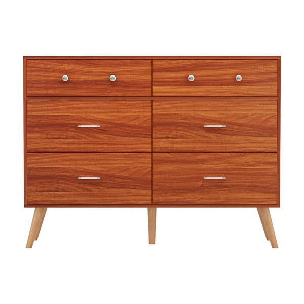Artiss 6 Chest of Drawers Storage Cabinet Walnut Artiss