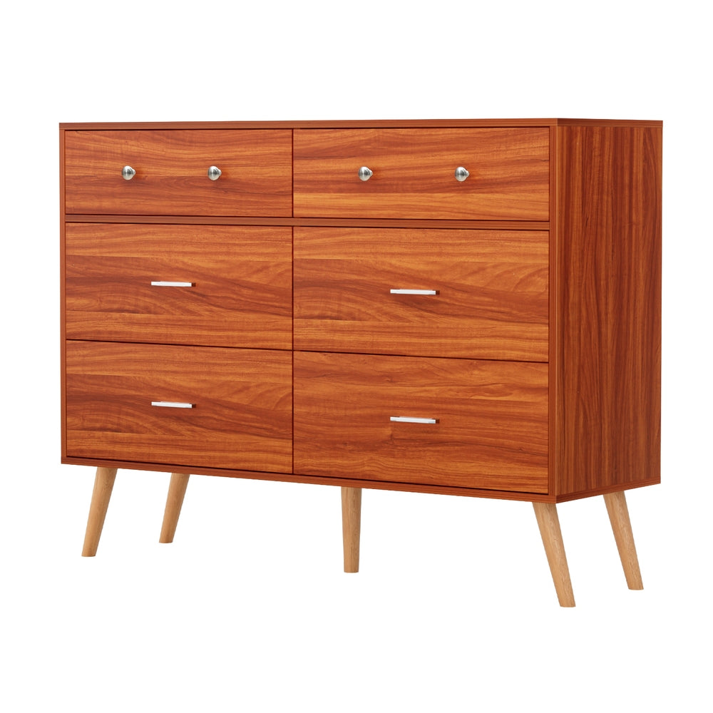 Artiss 6 Chest of Drawers Storage Cabinet Walnut Artiss