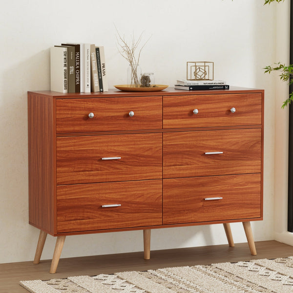 Artiss 6 Chest of Drawers Storage Cabinet Walnut Artiss