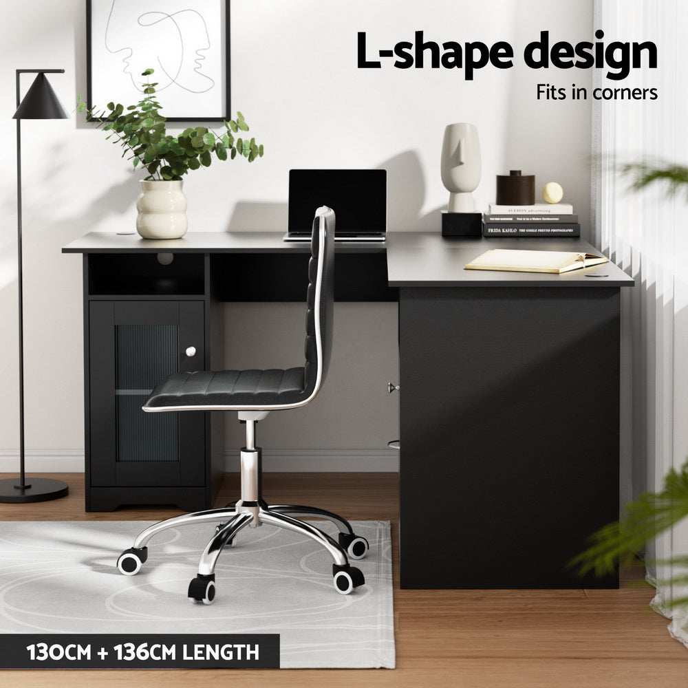 Artiss Computer Desk Home Office Study Desks L-shaped Corner Table with Storage Artiss