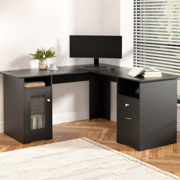 Artiss Computer Desk Home Office Study Desks L-shaped Corner Table with Storage Artiss