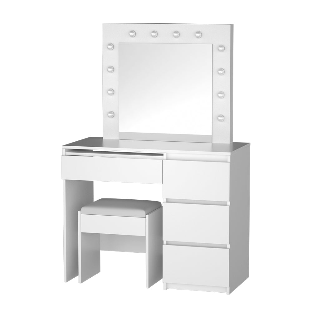 Artiss Dressing Table LED Makeup Mirror Stool Set 12 Bulbs Vanity Desk White Artiss