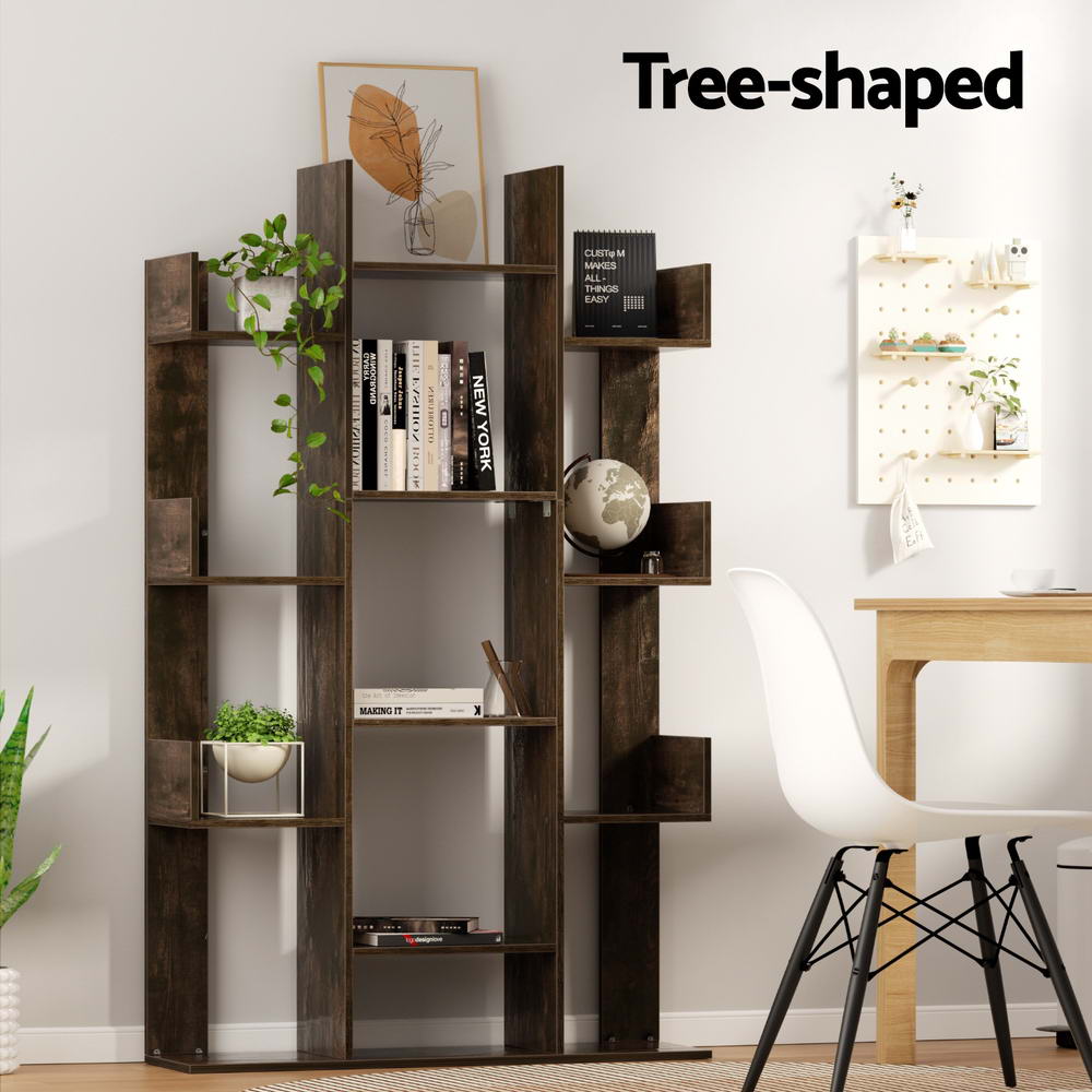 Artiss Tree-Shaped Bookshelf ROMI Walnut Artiss