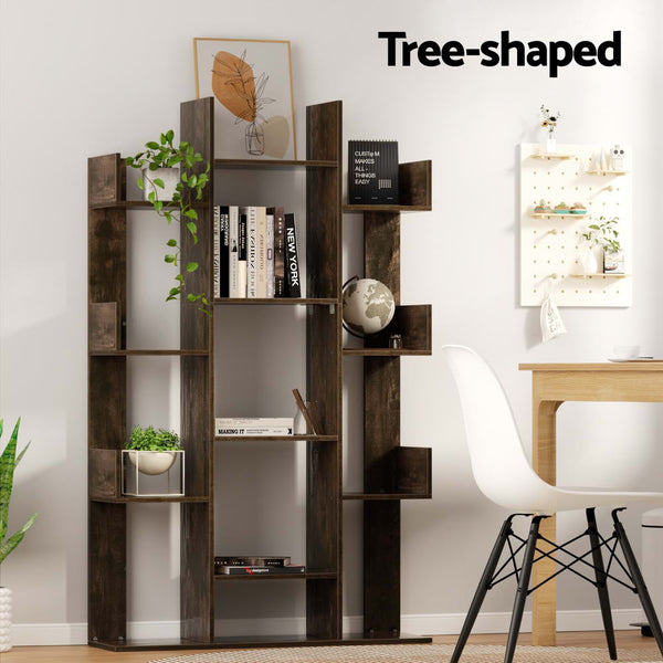 Artiss Tree-Shaped Bookshelf ROMI Walnut Artiss