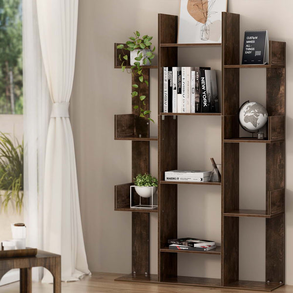 Artiss Tree-Shaped Bookshelf ROMI Walnut Artiss