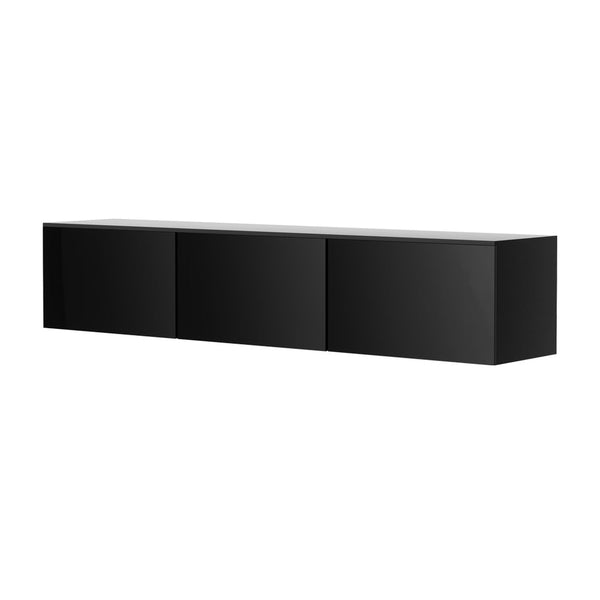 Artiss Floating Entertainment Unit TV Cabinet High Glossy Black 3 Cabinets 200CM Artiss