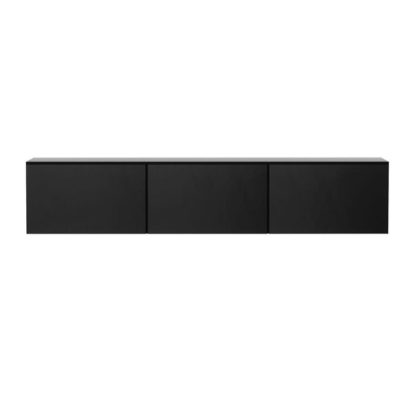 Artiss Floating Entertainment Unit TV Cabinet High Glossy Black 3 Cabinets 200CM Artiss
