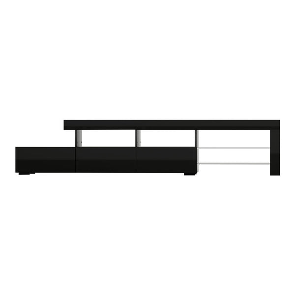 Artiss TV Cabinet Entertainment Unit Stand RGB LED Gloss Furniture 215cm Black Artiss