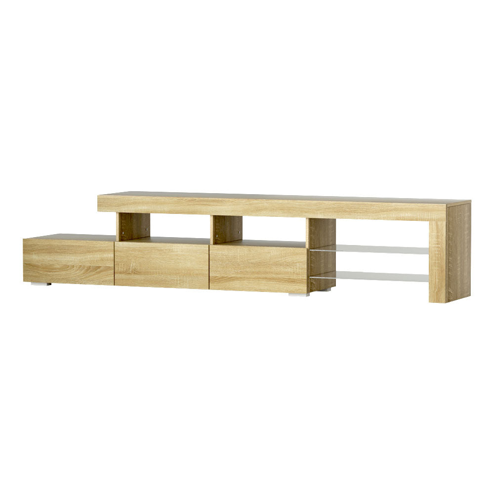 Artiss TV Cabinet Entertainment Unit Stand RGB LED Gloss Furniture 215cm Wood Artiss