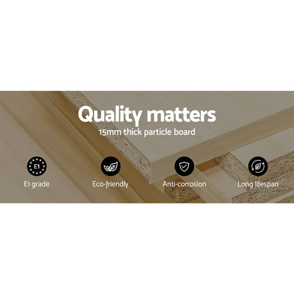 Artiss TV Cabinet Entertainment Unit Stand RGB LED Gloss Furniture 215cm White Artiss