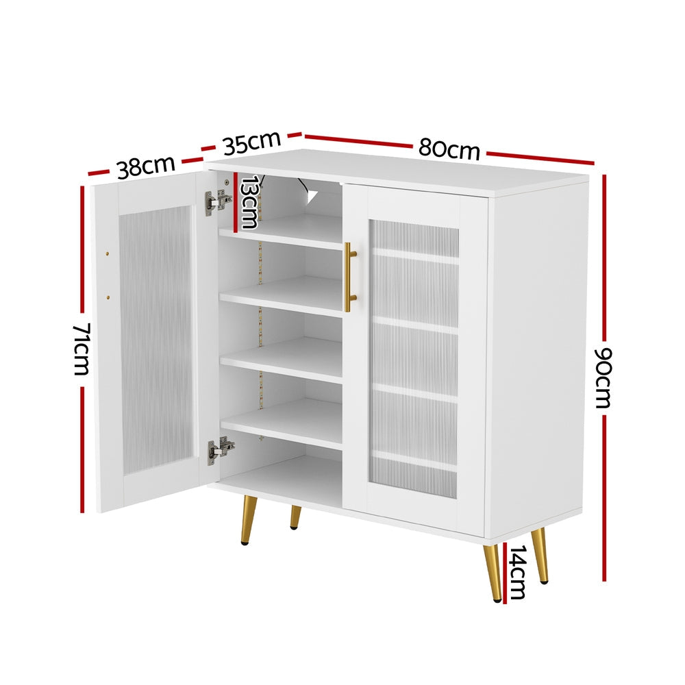 Artiss Shoe Rack 5-tier 20 Pairs Storage LED Light Does Not Apply