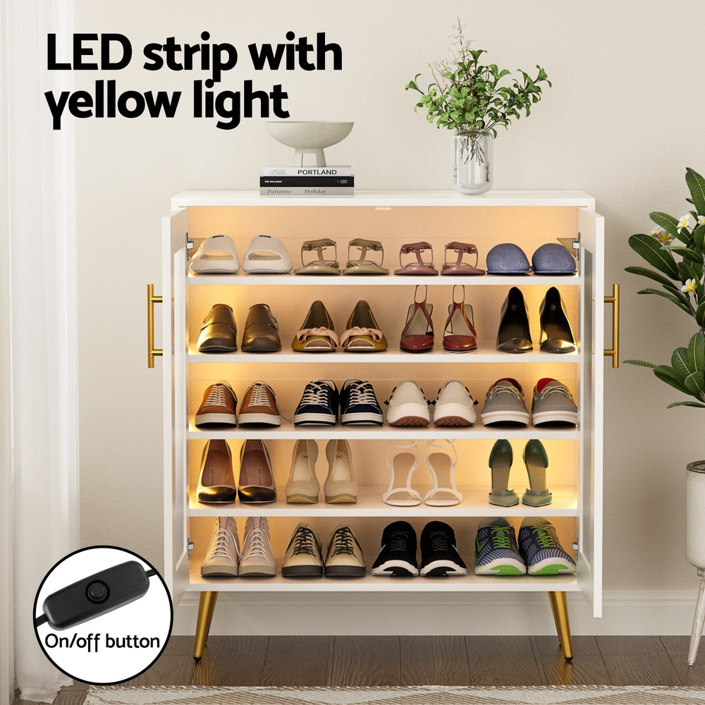 Artiss Shoe Rack 5-tier 20 Pairs Storage LED Light Does Not Apply