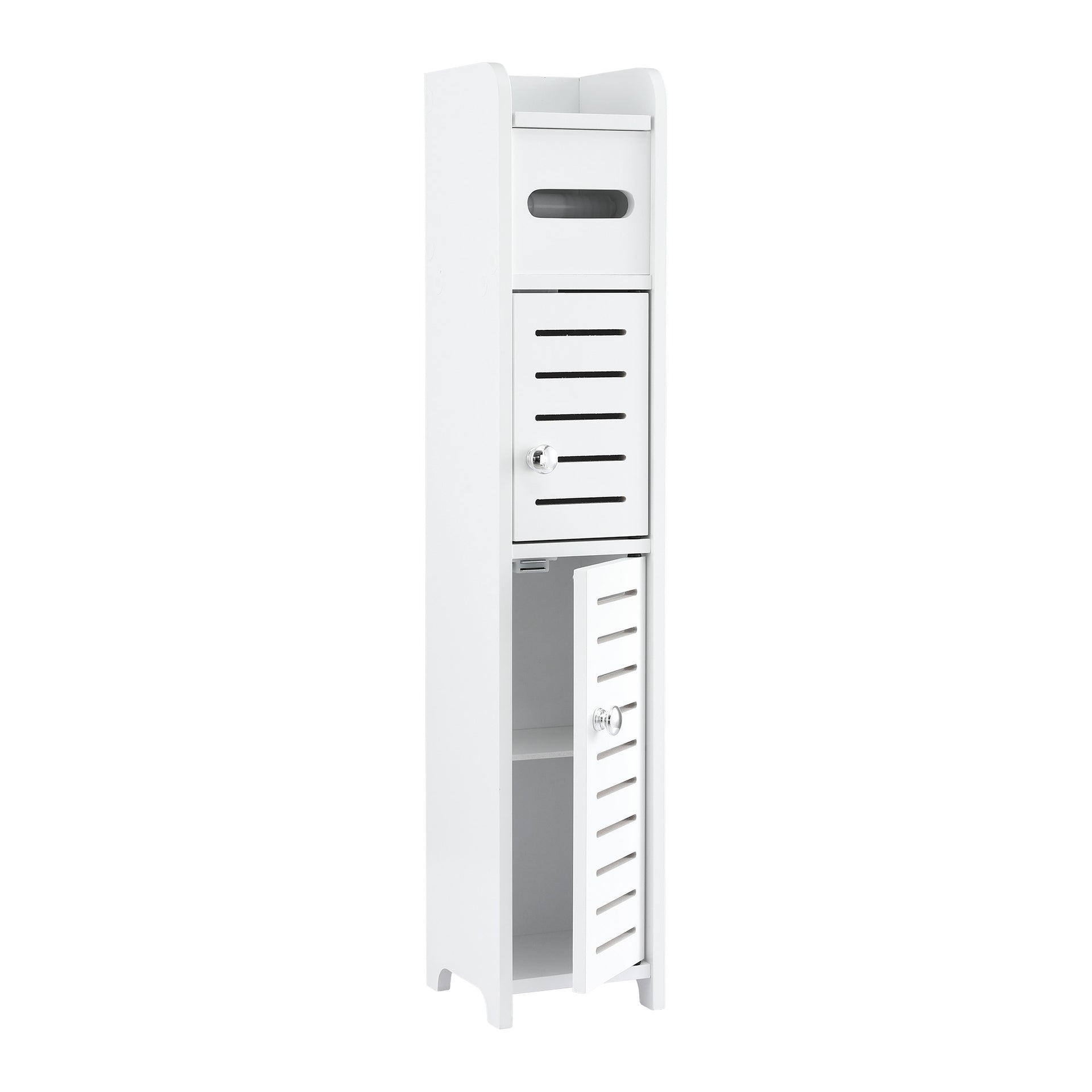 Artiss Bathroom Storage Cabinet 3-Tier Slim Toilet Paper Holder Organizer White Awezingly