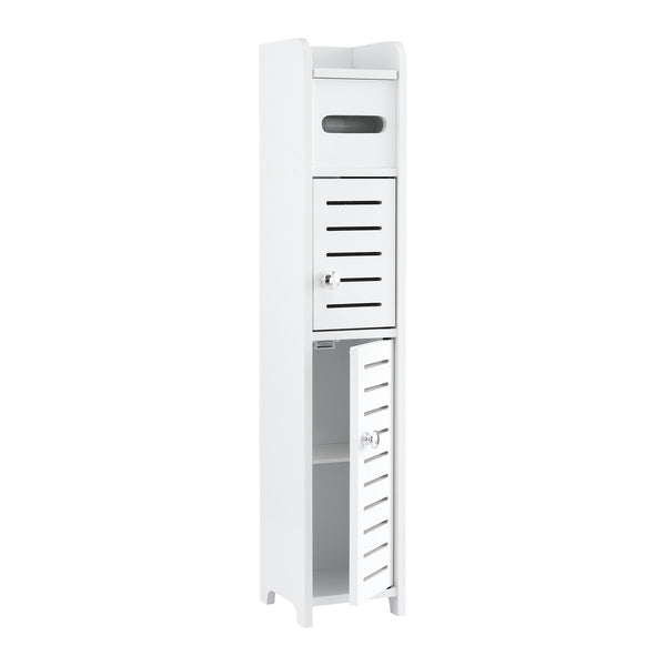 Artiss Bathroom Storage Cabinet 3-Tier Slim Toilet Paper Holder Organizer White Awezingly