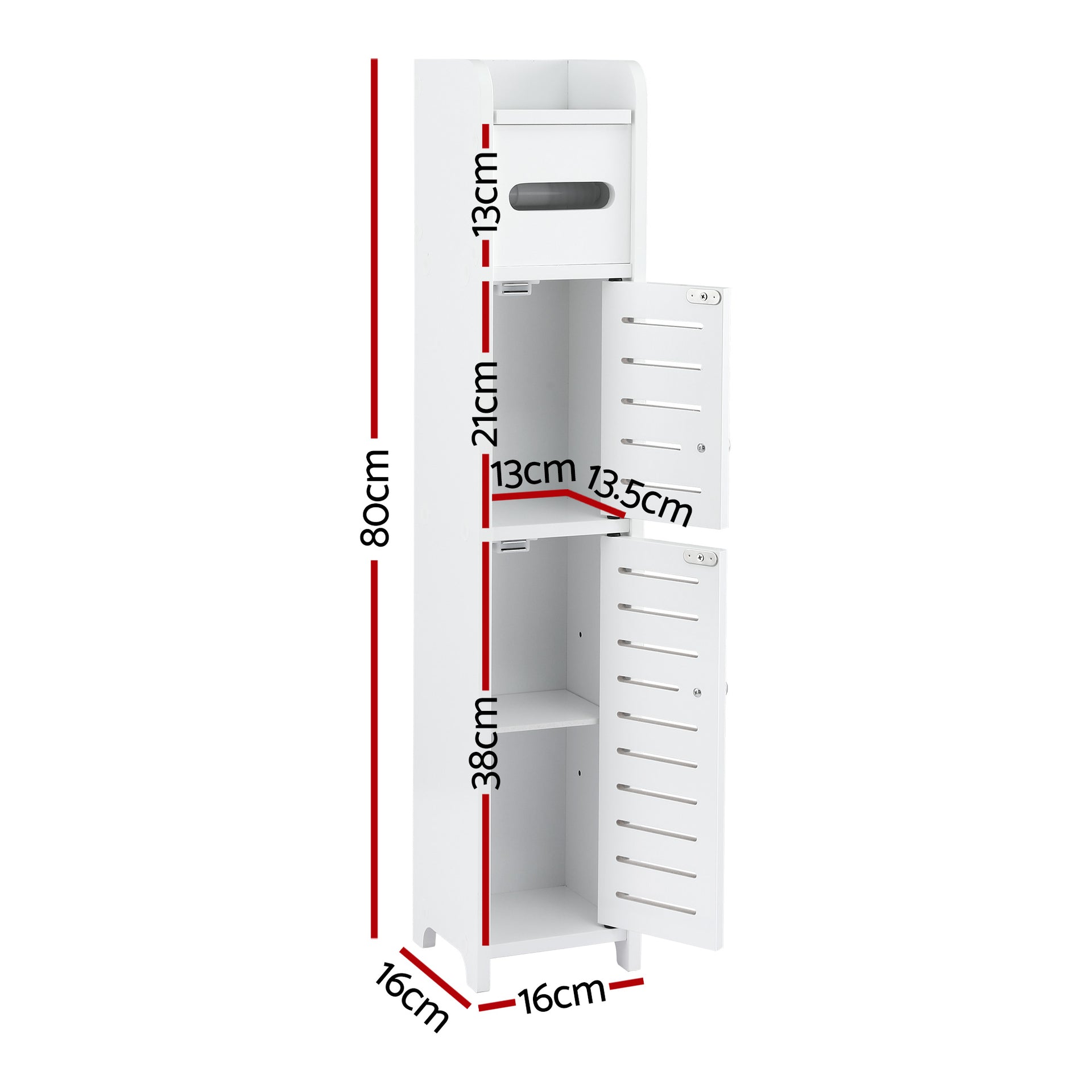 Artiss 2x Bathroom Storage Cabinet 3-Tier Toilet Paper Holder Organizer White Awezingly