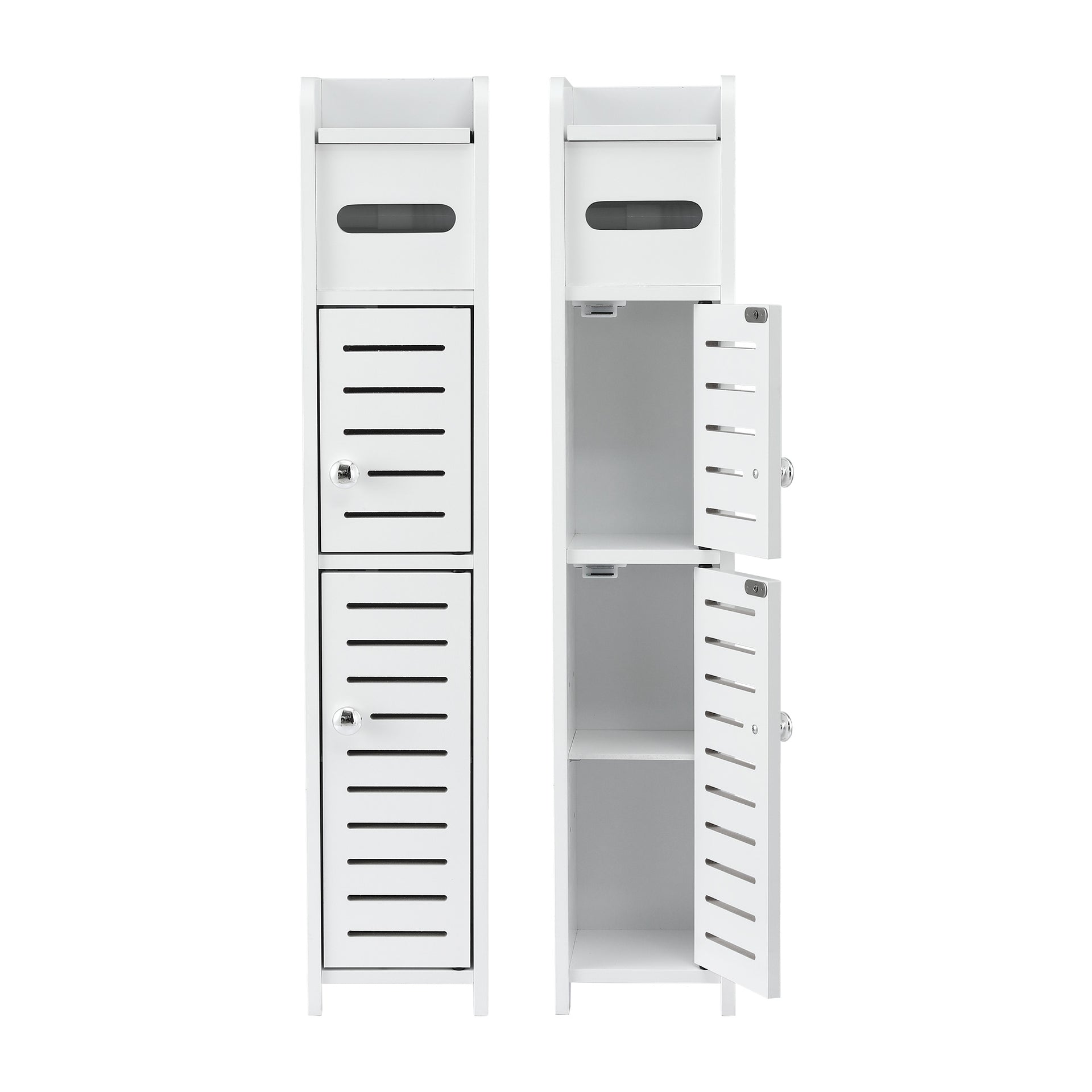 Artiss 2x Bathroom Storage Cabinet 3-Tier Toilet Paper Holder Organizer White Awezingly
