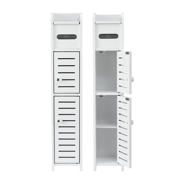 Artiss 2x Bathroom Storage Cabinet 3-Tier Toilet Paper Holder Organizer White Awezingly