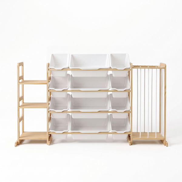 Keezi 3-in-1 Kids Toy Storage Organiser with 12 Bins, Shelves & Animal Storage Awezingly