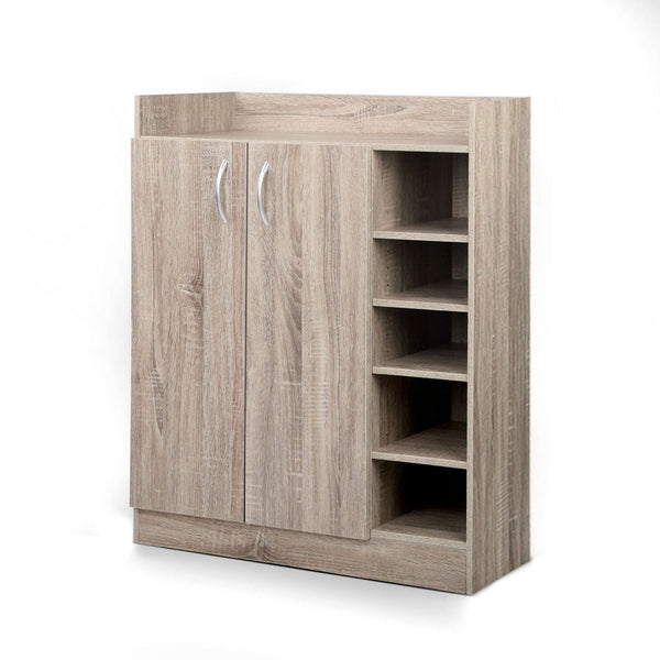 Artiss 2 Doors Shoe Cabinet Storage Cupboard - Wood Artiss