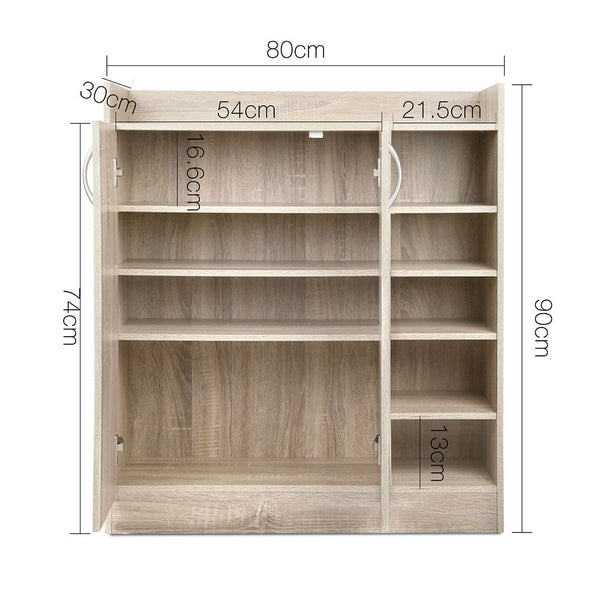 Artiss 2 Doors Shoe Cabinet Storage Cupboard - Wood Artiss