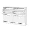 Artiss 2x Shoe Cabinet Storage Organiser 2 Flip Drawer White