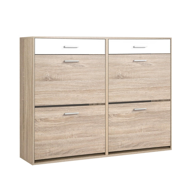 Artiss 2 Tier Shoe Cabinet - Wood Artiss