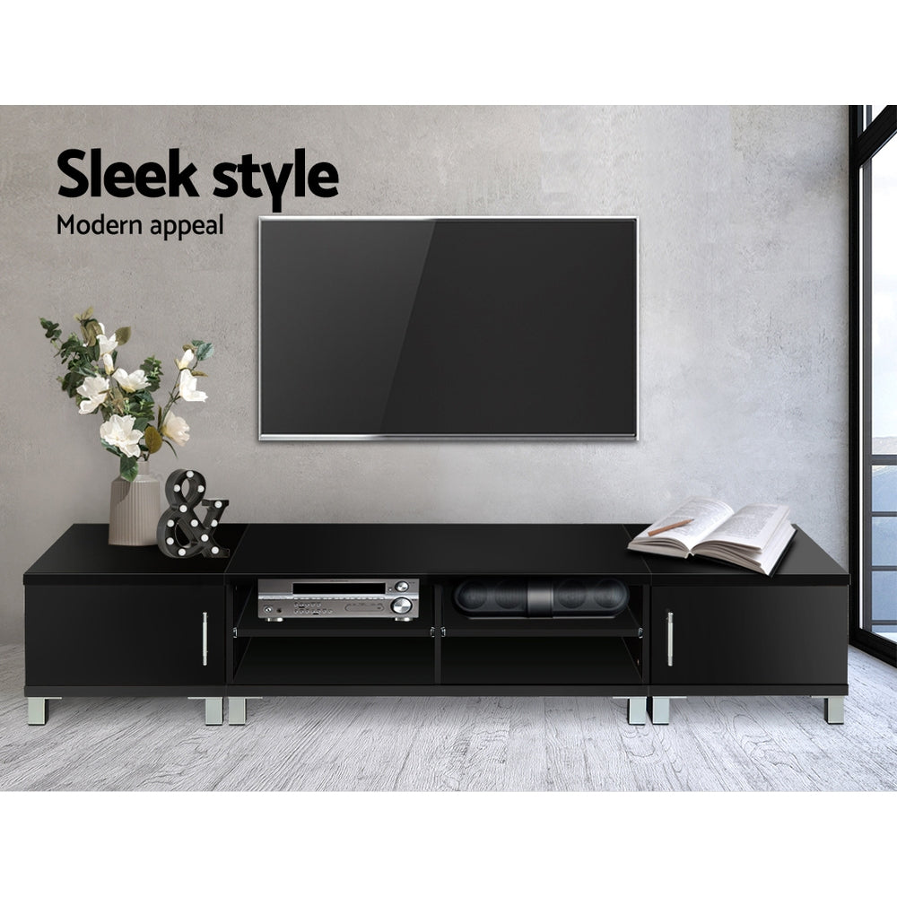 Artiss Entertainment Unit with Cabinets - Black