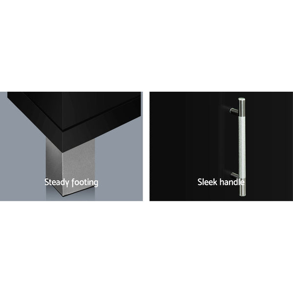 Artiss Entertainment Unit with Cabinets - Black Artiss