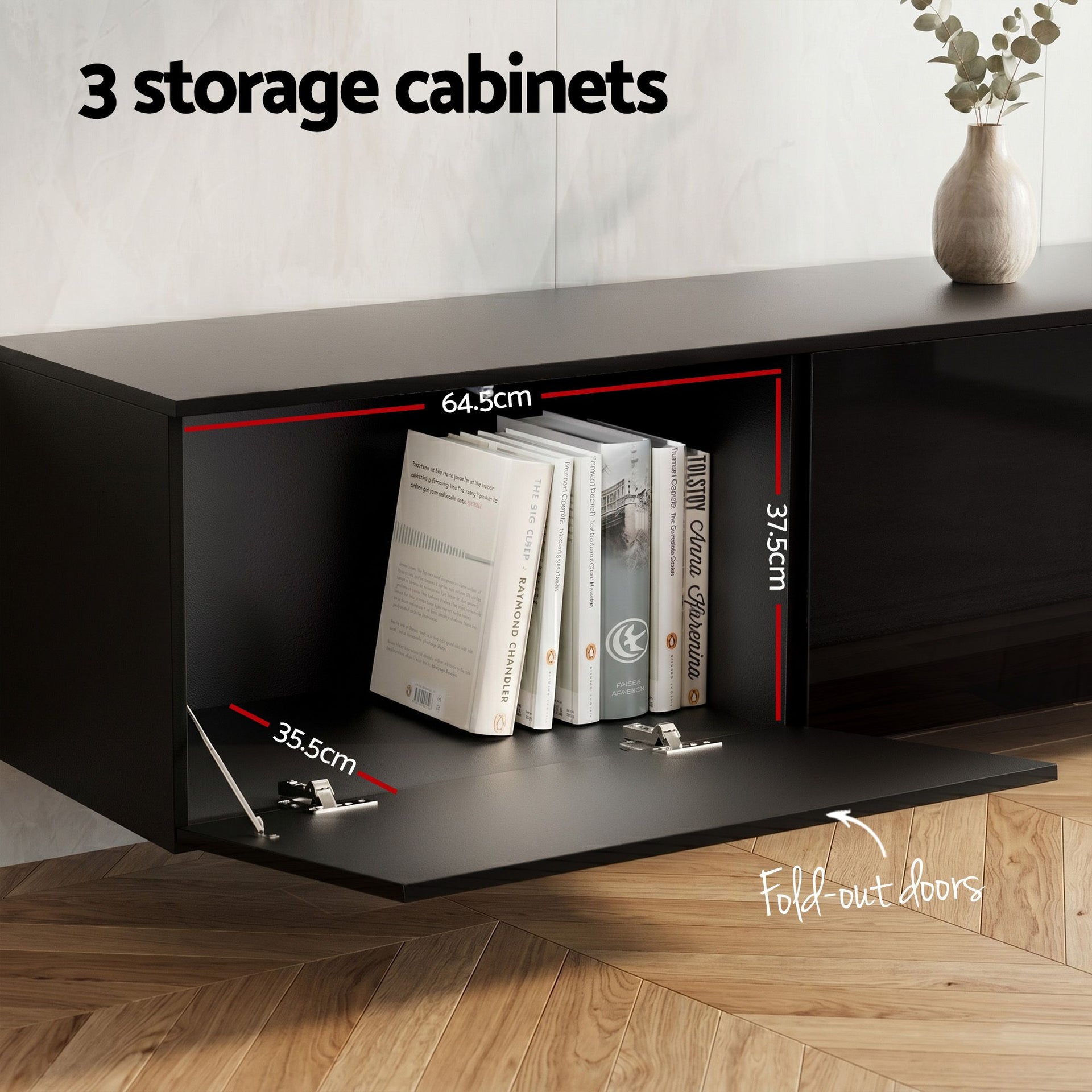 Artiss TV Unit & Coffee Table Set Storage Cabinet Black Awezingly