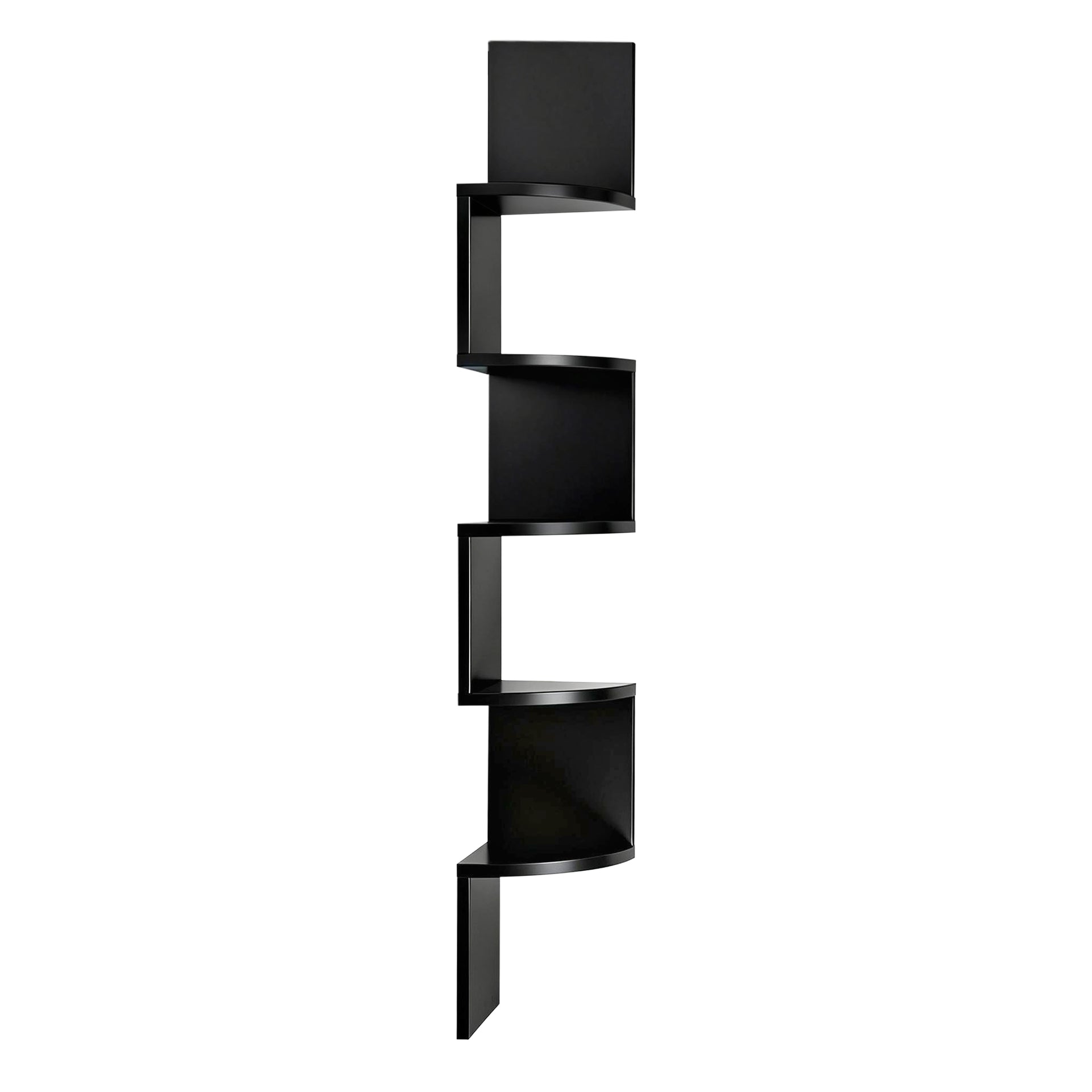 Artiss Wall Shelf Bookshelf Corner Floating 5-Tier Black Awezingly