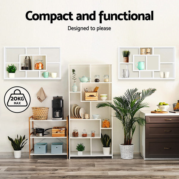 Artiss Floating Wall Shelf DIY Mount Storage Bookshelf Display Rack White Artiss