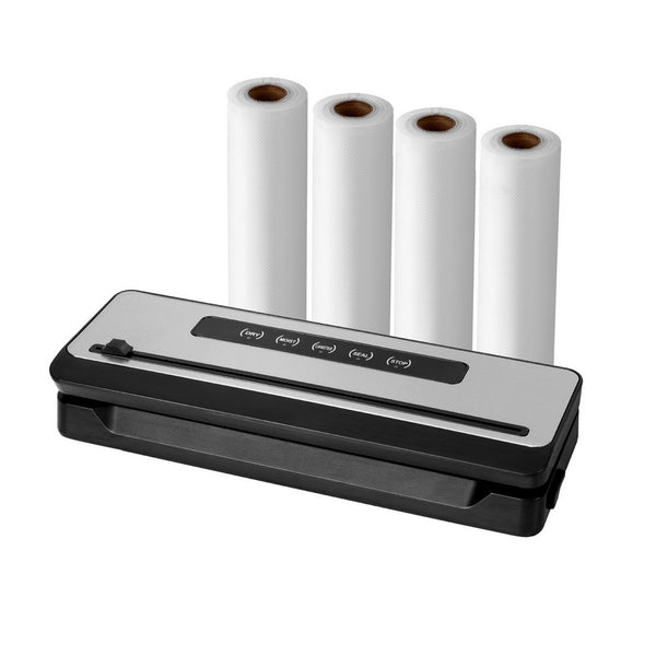 Devanti Food Vacuum Sealer Machine Sealing Cutter 5 Modes Storage Bags 4 Rolls Devanti