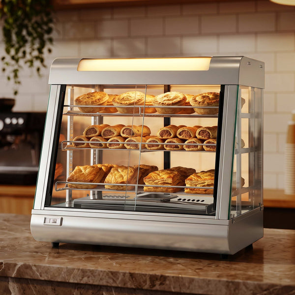 Devanti Commercial Food Warmer 1500W 3 Shelf Heated Display Cabinet Awezingly