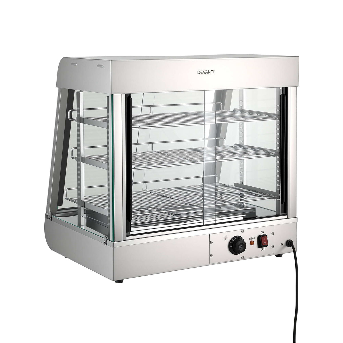 Devanti Commercial Food Warmer 1500W 3 Shelf Heated Display Cabinet Awezingly