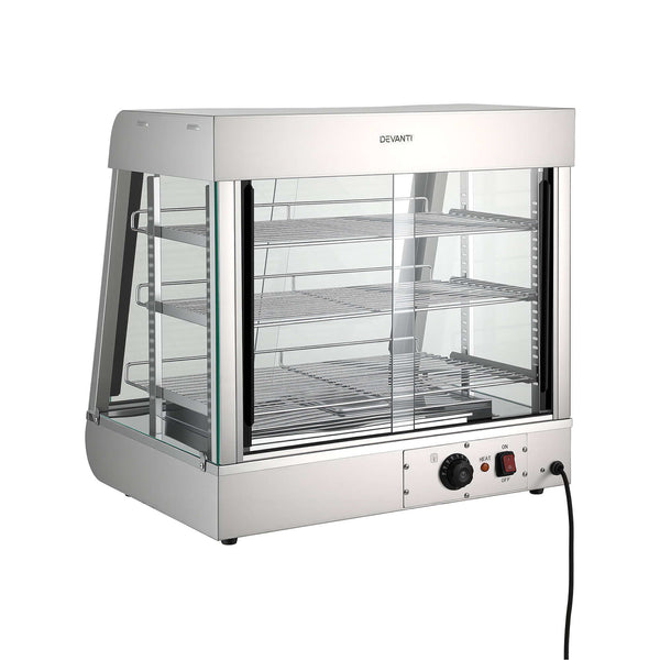 Devanti Commercial Food Warmer 1500W 3 Shelf Heated Display Cabinet Awezingly