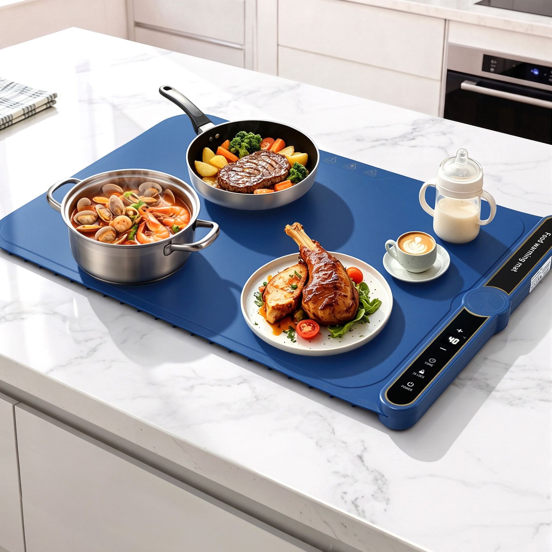 Devanti Food Warming Mat 60 x 38cm Electric Food Warmer With Timer Devanti