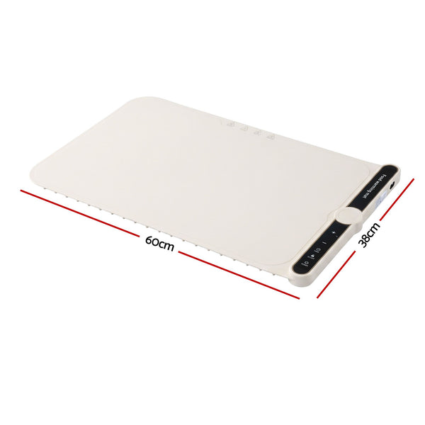 Devanti Food Warming Mat 60 x 38cm Electric Food Warmer With Timer White Awezingly