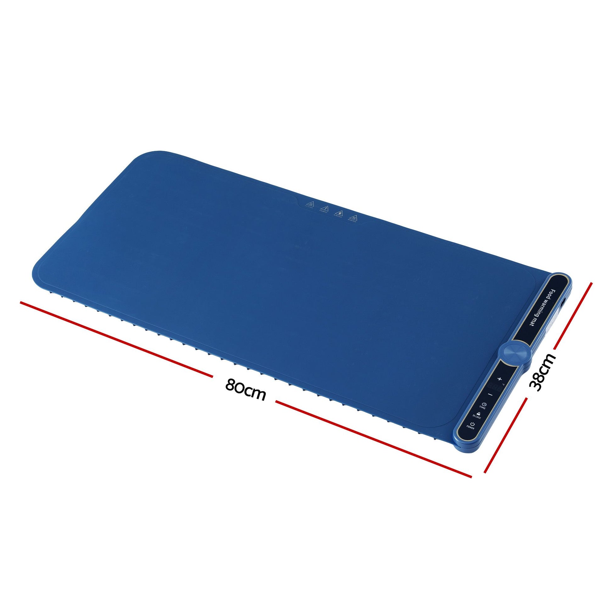 Devanti Food Warming Mat 80cm Electric Food Warmer Roll Up Buffet Tray Blue Awezingly