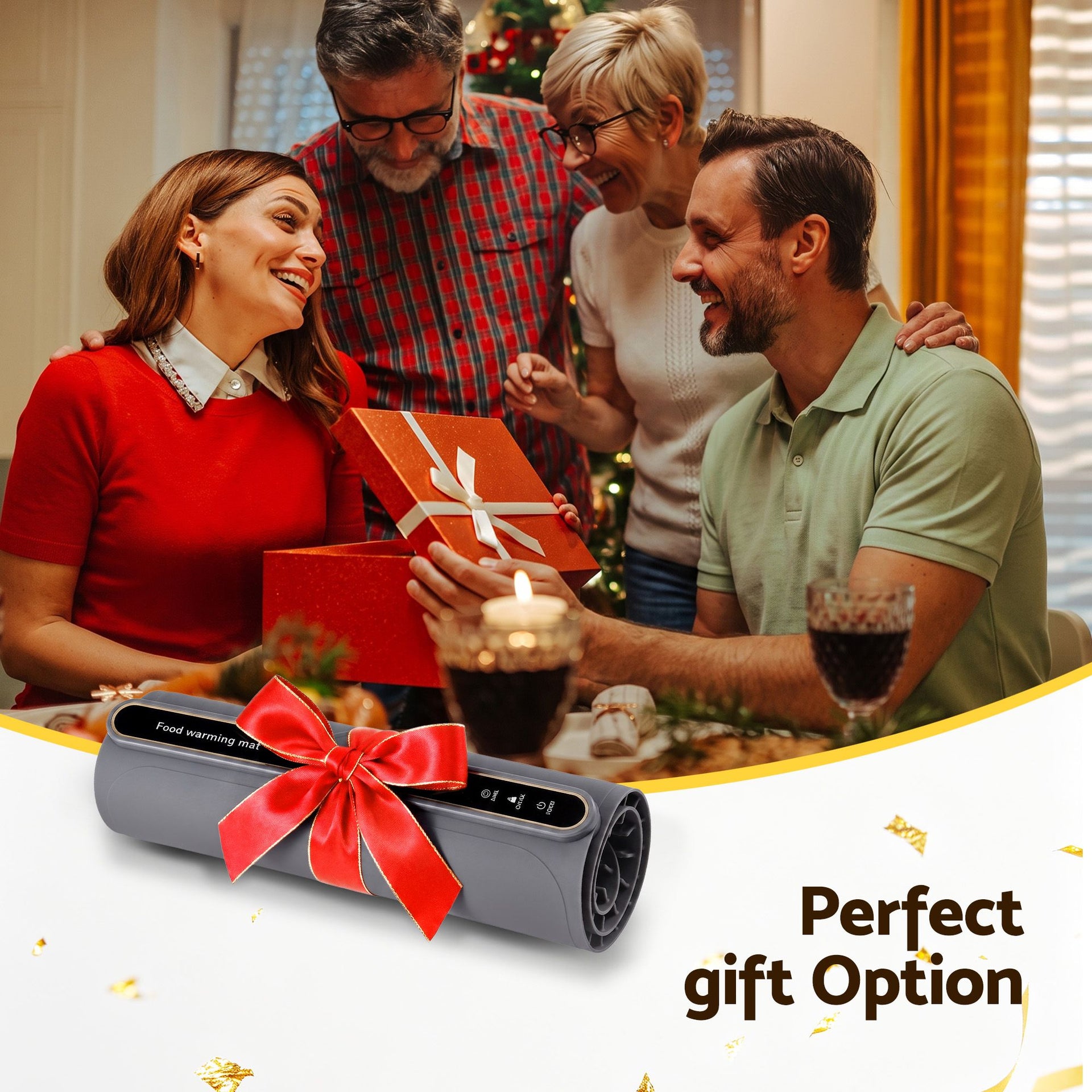 Devanti Food Warming Mat 80cm Electric Food Warmer Roll Up Buffet Tray Grey Devanti