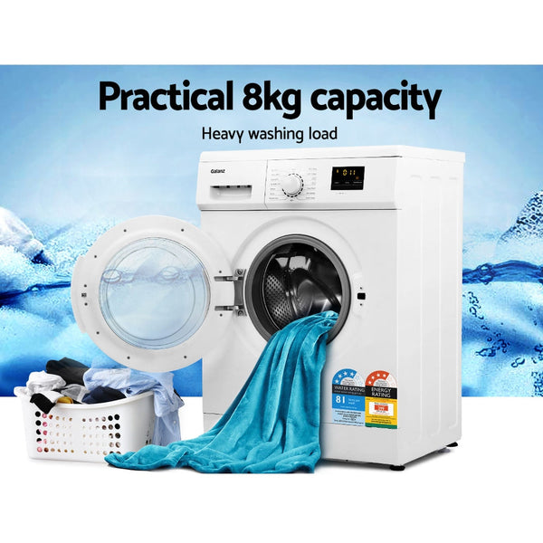 Devanti 8kg Front Load Washing Machine Quick Wash 24h Delay Start Automatic Devanti