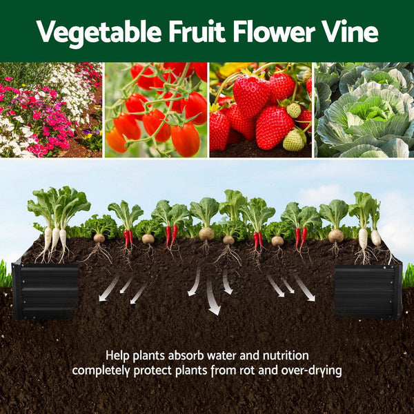 Green Fingers Raised Garden Bed 2 Pcs 210x90cm Planter Box Container Galvanised Metal Outdoor Awezingly