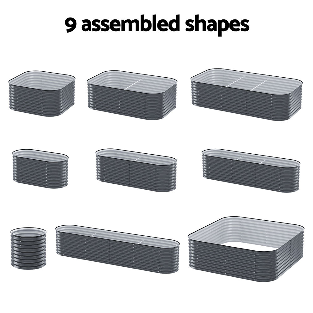 Green Fingers Garden Bed 9 In 1 Modular Planter Box 56CM height Greenfingers