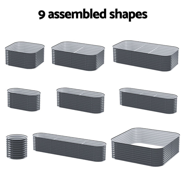 Green Fingers Garden Bed 9 In 1 Modular Planter Box 56CM height Greenfingers