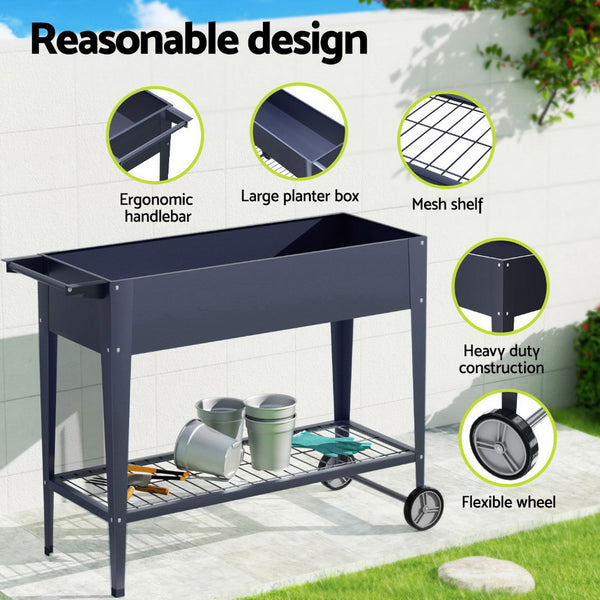 Green Fingers Raised Garden Bed x2 Elevated 100X40X80cm Planter Box Raised Container Herb Awezingly