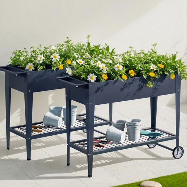 Green Fingers Raised Garden Bed x2 Elevated 100X40X80cm Planter Box Raised Container Herb Awezingly