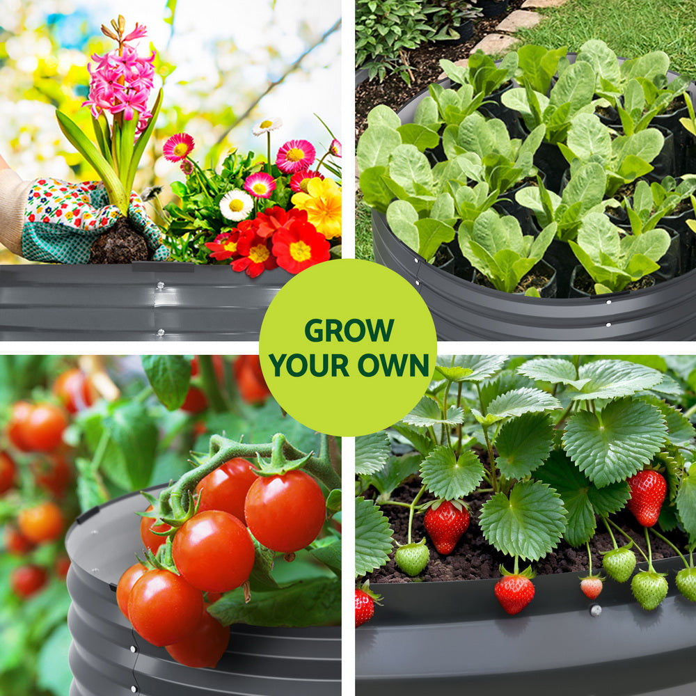 Green Fingers Garden Bed 90X45cm Planter Box Raised Container Galvanised Steel Greenfingers